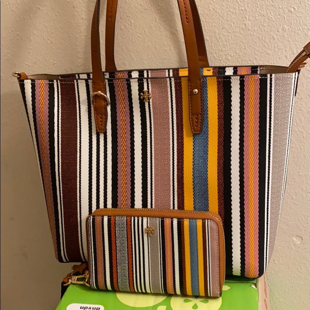 Tory Burch small kerrington tote webbing stripe 12